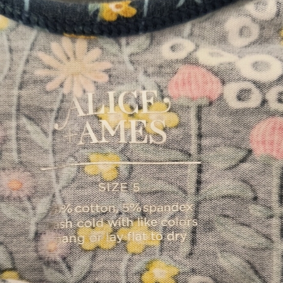 Floral Print Kids Dress - Blue and Multicolor - Picture 2 of 3